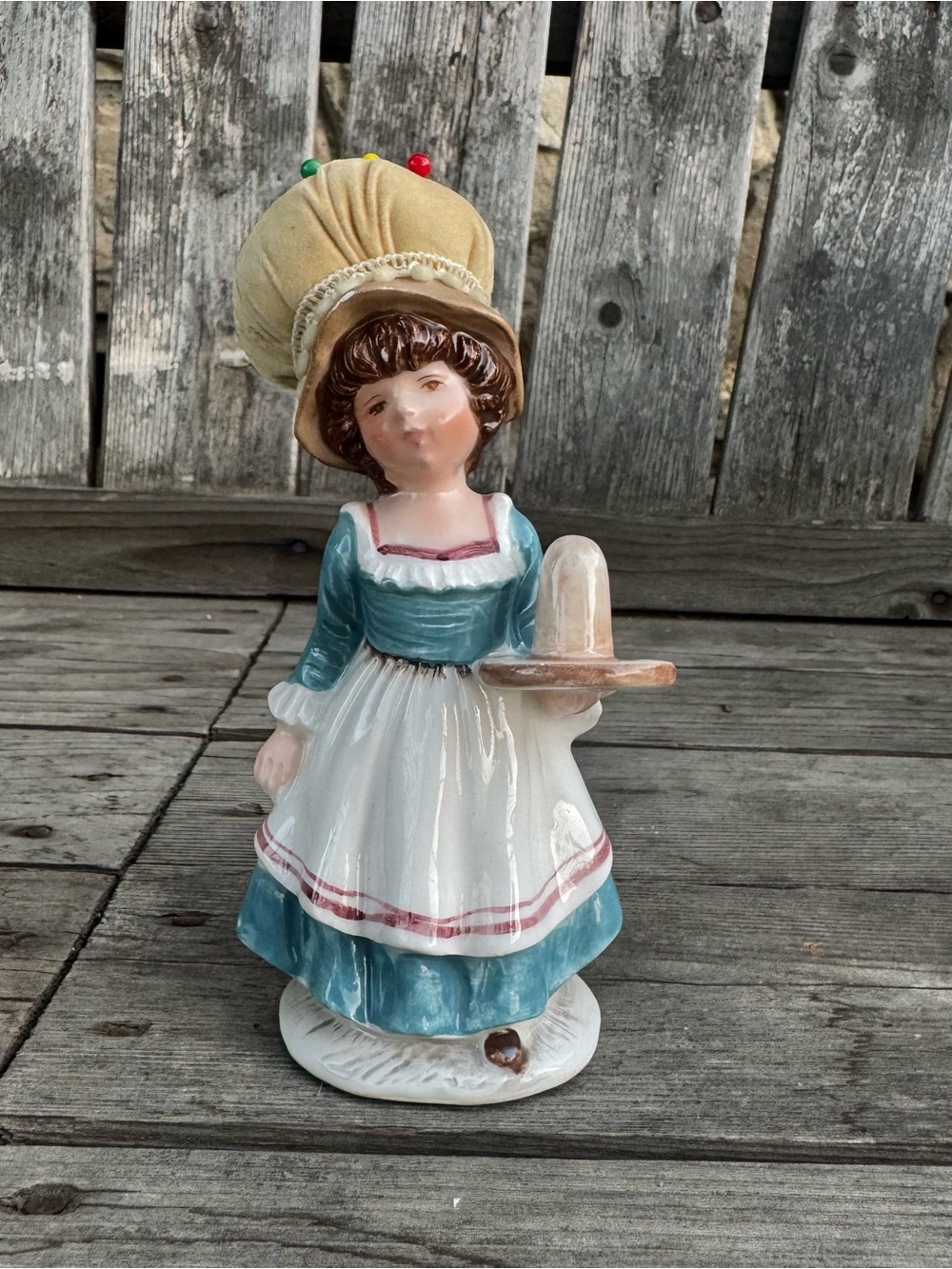 Vintage Schmid Japan Prairie Girl Pin Cushion Figurine